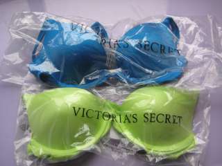 Victorias Secret Very Sexy Plunge Push up Bra 34AA Blue/Green, Paded 