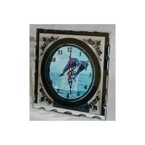  5 Inch Square Table Top Dolphin Clock