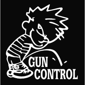  Calvin   Gun Control Hunting Vinyl Decal Sticker 