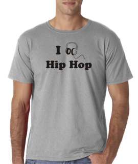Mens I Listen Love Hip Hop Music T Shirt Tee Headphones  