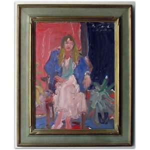  Figurative Oil Painting on Board in Vintage Frame By Carmel Artist 