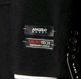 Angelo $395 Modern Cut 2BT Black Vested 3PC Mens Suit  