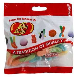 Jelly Belly Sour Neon Inchworms, 3 Ounce Grocery & Gourmet Food
