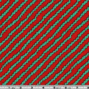  45 Wide Zoo Parade Zig Zag Stripe Apple Red Fabric By 