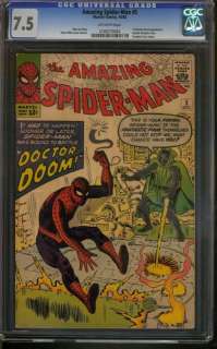AMAZING SPIDER MAN #5 CGC 7.5 OW PAGES vs DR. DOOM  