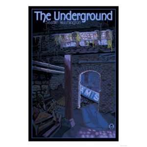   Underground Tour, Seattle, Washington Giclee Poster Print, 36x48 Home