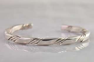 Verna Tahe Navajo Sterling Silver Cuff Twist Bracelet  
