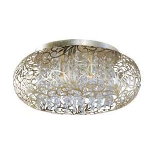  Arabesque Collection 7 Light 18 Golden Silver Flush Mount 