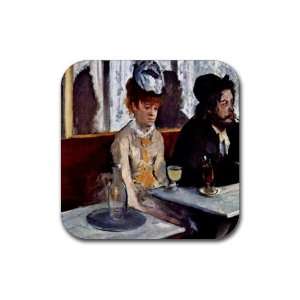  Absinthe By Edgar Degas Square Coasters   Set of 4 Office 