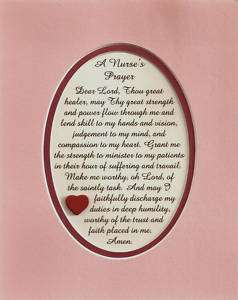NURSEs PRAYERs verses poems plaques FAITH Kind Patients  