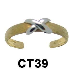  14k Two tone Toe Ring Jewelry