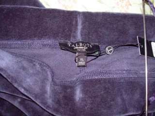 Talbots NWT XL Petite XLP Lounge Velour Dark Blue Pants Slacks 