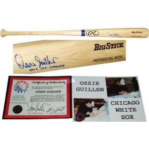  Ozzie Guillen Autographed Big Stick Bat with 2005 WS 