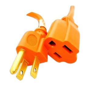 AWG Power Cord Extension   3 Prong   Indoor/outdoor Heavy Duty Orange 