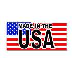 made in the usa with american flag window bumper sticker