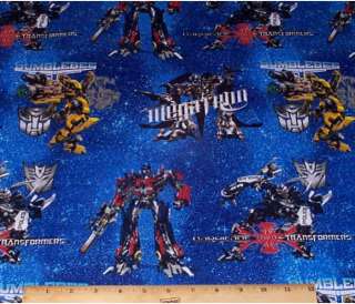 Transformers Galaxy Fat Quarter Fabric Cotton Bumblebee Optimus Prime 