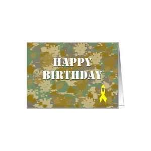  Happy Birthday  Military Yellow Ribbon Card Health 
