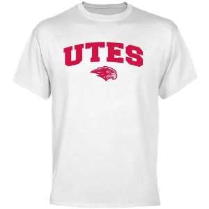  Utah Utes Tee  Utah Utes White Mascot Arch T Shirt 