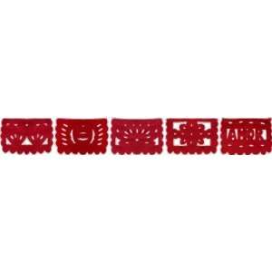    MINI RED Love/Amor Papel Picado Banner