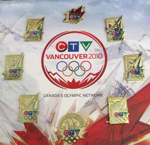 Vancouver 2010 limited & rare 2010 CTV rare Olympic Media 8 pin 