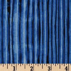  44 Wide Stripey Tiger Stripe BlueBlack Fabric By The 