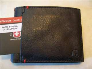   Wenger Swiss Army Credit Card Billfold Bifold Passcase Black  