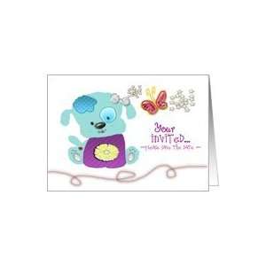  Your Invited Invitation  CUte puppy with butterfly Card 