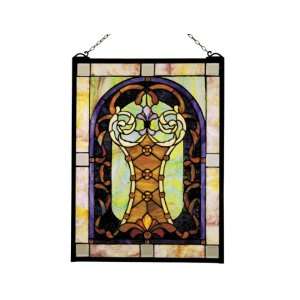   Tiffany SC0087 Scarberry Art Glass Window Panel , 18 Inch by 24 Inch
