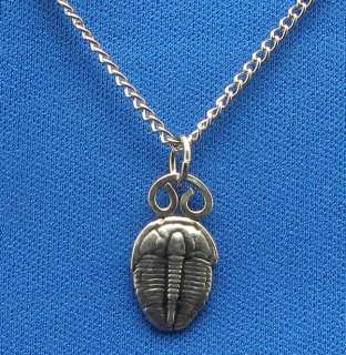 Trilobite Necklace sterling silver 9/16 Elrathia kingi  