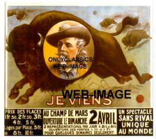 1905 WILD WEST SHOW COWBOY BUFFALO BILL CODY OLD POSTER  