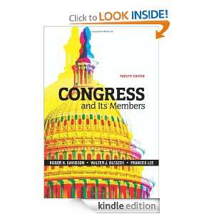 Congress and Its Members, 12th Edition Roger H. Davidson, Walter J 