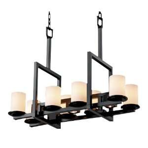  Bridge Black Artisanal Opal Eleven Light Island Chandelier 