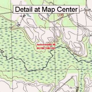 USGS Topographic Quadrangle Map   Jacksonville NE, North Carolina 