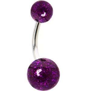  Purple Ultra Glitter Acrylic Belly Ring Jewelry