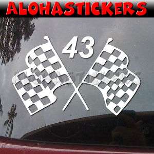 CUSTOM NUMBER RACE FLAGS Vinyl Decal Car Sticker V40  