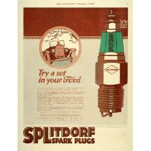  1918 Ad Splitdorf Spark Plugs Ford Automobile Electric 
