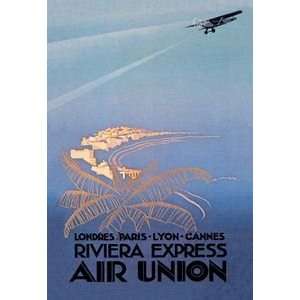 Riviera Express Air Union   12x18 Framed Print in Black Frame (17x23 