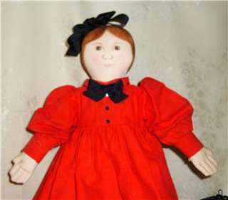 1989 SIGNED 19 HANDMADE CLOTH DOLL HANDPAINTED FACE  