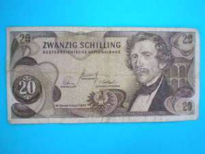 Austria 20 Zwanzig Schilling Banknote 1967  