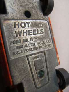 1969 Hot Wheels RED LINE FORD MARK IV Metallic Orange USA Lift Up Back 