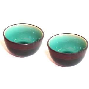 Set of Two Japanese Ocean Blue Tea Cups 