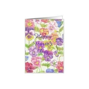  Happy Nurses Day Pansy Garden Card Health & Personal 