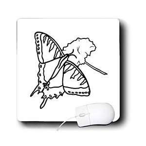   Art   Swallowtail Butterfly on Flower Outline Art Drawing   Mouse Pads