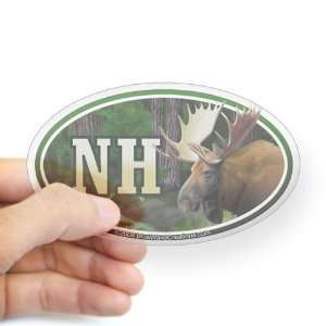 NH New Hampshire Moose oval car bumper sticker Animals Oval Sticker by 