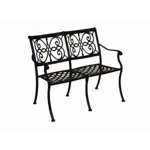  Landgrave Venice Cast Aluminum Metal Arm Patio Bench 