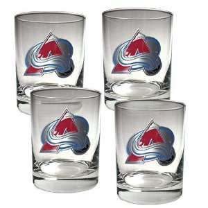 Colorado Avalanche NHL 4pc Rocks Glass Set   Primary Logo 