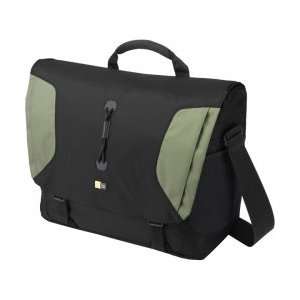  15 Black/Green Lightweight Sport Notebook Messenger Bag 