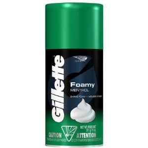  Gillette Foamy Shave Cream Menthol 11 oz (Quantity of 5 