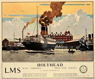 1933 RMS Hibernia Holyhead Norman Wilkinson Mini Poster   ORIGINAL 