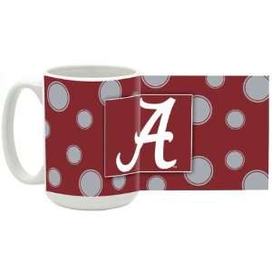   University of Alabama 15 oz Ceramic Coffee Mug   Polka Dot Sports